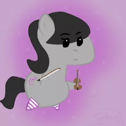 Size: 2500x2500 | Tagged: safe, artist:soctavia, derpibooru import, octavia melody, earth pony, pony, bow (instrument), cello, chibi, clothes, cute, female, mare, missing accessory, musical instrument, socks