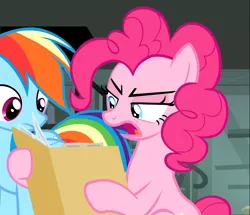 Size: 948x816 | Tagged: safe, derpibooru import, screencap, pinkie pie, rainbow dash, pony, daring done?, cropped, reaction image, what the fuck am i reading