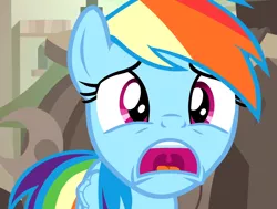 Size: 1429x1080 | Tagged: safe, derpibooru import, screencap, rainbow dash, pony, daring done?, cropped, solo