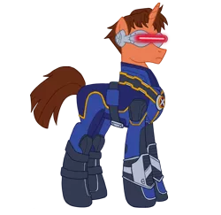 Size: 2565x2492 | Tagged: safe, artist:edcom02, artist:jmkplover, derpibooru import, ponified, pony, unicorn, crossover, cyclops (marvel comics), marvel, marvel comics, solo, visor, x-men