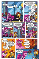 Size: 1920x2953 | Tagged: artist:brendahickey, daring done?, derpibooru import, idw, pinkie pie, prehensile mane, preview, safe, spoiler:comic, spoiler:comiclom5, sunburst, waving