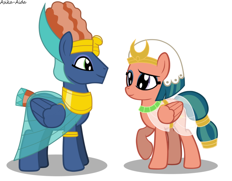 Size: 7578x5921 | Tagged: safe, artist:asika-aida, derpibooru import, prince hisan, somnambula, pony, daring done?, absurd resolution, clothes, female, hisambula, male, raised hoof, shipping, simple background, straight, transparent background