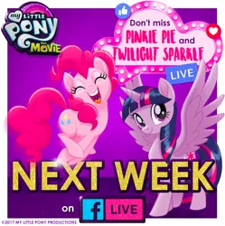 Size: 894x896 | Tagged: 👍, alicorn, derpibooru import, facebook, facebook like, facebook live, facebook reactions, my little pony logo, my little pony: the movie, official, pinkie pie, safe, this will not end well, twilight sparkle, twilight sparkle (alicorn)