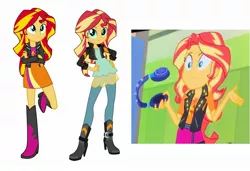 Size: 1919x1311 | Tagged: safe, derpibooru import, sunset shimmer, equestria girls, equestria girls series, friendship games, overpowered (equestria girls), rainbow rocks, comparison, geode of empathy, magical geodes, outfit