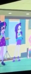 Size: 225x540 | Tagged: safe, derpibooru import, screencap, fluttershy, rarity, sci-twi, twilight sparkle, equestria girls, equestria girls series, overpowered (equestria girls), cropped, glasses, offscreen character