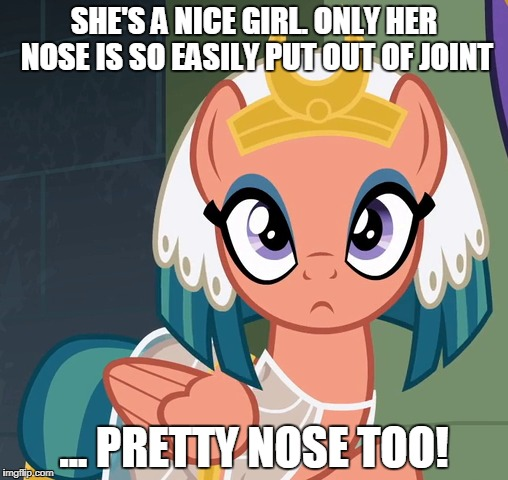 Size: 508x480 | Tagged: safe, derpibooru import, edit, edited screencap, screencap, somnambula, pegasus, pony, daring done?, asterix, caption, cleopatra, cropped, female, image macro, mare, meme, solo, text