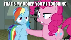 Size: 600x337 | Tagged: caption, daring done?, derpibooru import, ed edd n eddy, ed edd n eddy's jingle jingle jangle, edit, edited screencap, image macro, meme, pinkie pie, rainbow dash, safe, screencap, text