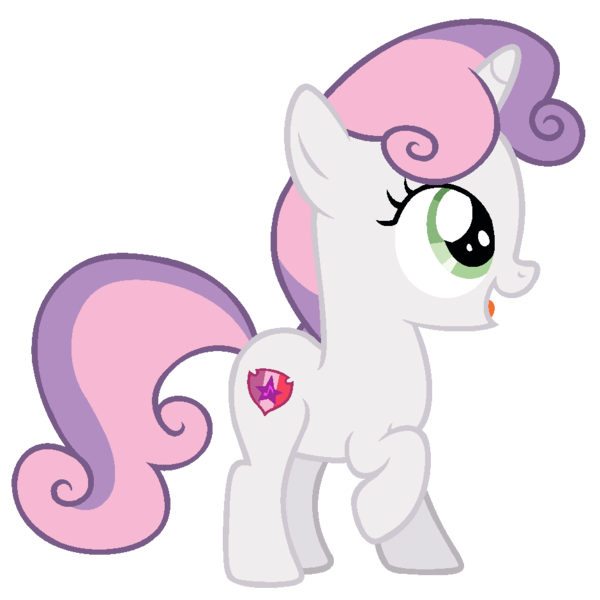 Size: 940x940 | Tagged: safe, artist:j-pinkie, derpibooru import, sweetie belle, pony, unicorn, cutie mark, female, filly, ms paint, open mouth, raised hoof, simple background, solo, the cmc's cutie marks, transparent background, vector