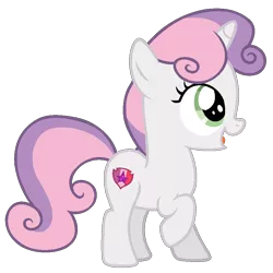 Size: 940x940 | Tagged: safe, artist:j-pinkie, derpibooru import, sweetie belle, pony, unicorn, cutie mark, female, filly, ms paint, open mouth, raised hoof, simple background, solo, the cmc's cutie marks, transparent background, vector