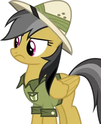 Size: 4435x5440 | Tagged: artist:frownfactory, clothes, daring do, daring done?, derpibooru import, female, frown, hat, mare, pith helmet, safe, shirt, simple background, solo, svg, .svg available, transparent background, vector