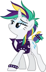 Size: 1748x2713 | Tagged: safe, artist:sonofaskywalker, derpibooru import, rarity, pony, unicorn, it isn't the mane thing about you, alternate hairstyle, clothes, female, mare, punk, raripunk, simple background, solo, transparent background, vector