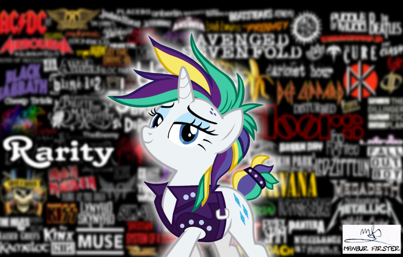 Size: 7000x4466 | Tagged: safe, derpibooru import, rarity, pony, unicorn, it isn't the mane thing about you, absurd resolution, ac/dc, aerosmith, airbourne, alternate hairstyle, avenged sevenfold, beatsteaks, black sabbath, blink 182, bullet for my valentine, cheap trick (band), dad rock, daft punk, dead kennedys, def leppard, disturbed (band), fall out boy, female, foo fighters, green day, guns n roses, hard rock cafe, iron maiden, judas priest, kamelot, kiss (band), led zeppelin, linkin park, lynyrd skynyrd, mare, megadeth, metal, metallica, muse, nine inch nails, nirvana, panic! at the disco, pantera, placebo, puddle of mudd, punk, raripunk, rock, solo, sum 41, system of a down, the beatles, the clash, the cure, the doors, the kinks, the prodigy