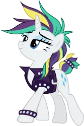 Size: 3699x5552 | Tagged: safe, artist:nstone53, derpibooru import, rarity, pony, unicorn, it isn't the mane thing about you, absurd resolution, alternate hairstyle, female, mare, punk, raripunk, short hair, simple background, smiling, solo, transparent background, vector