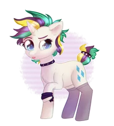 Size: 2709x2989 | Tagged: safe, artist:rizzych, derpibooru import, rarity, pony, unicorn, it isn't the mane thing about you, :p, alternate hairstyle, choker, clothes, eyebrows, female, mane, mare, punk, raised hoof, raripunk, rock, simple background, socks, solo, tongue out, transparent background, wingding eyes