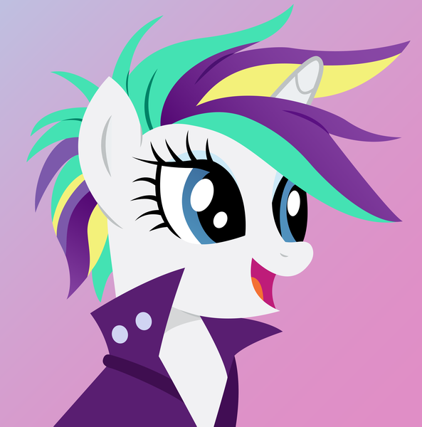 Size: 4770x4830 | Tagged: safe, artist:paganmuffin, derpibooru import, rarity, pony, unicorn, it isn't the mane thing about you, absurd resolution, alternate hairstyle, clothes, female, lineless, mare, punk, raripunk, simple background, solo