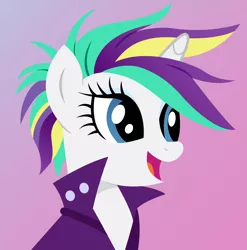 Size: 4770x4830 | Tagged: safe, artist:paganmuffin, derpibooru import, rarity, pony, unicorn, it isn't the mane thing about you, absurd resolution, alternate hairstyle, clothes, female, lineless, mare, punk, raripunk, simple background, solo