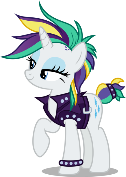 Size: 3570x5000 | Tagged: safe, artist:dashiesparkle, derpibooru import, rarity, pony, unicorn, it isn't the mane thing about you, .svg available, absurd resolution, alternate hairstyle, clothes, female, mare, punk, raised hoof, raripunk, simple background, solo, transparent background, vector