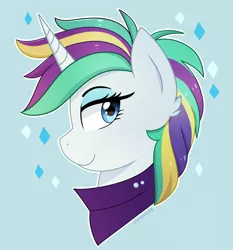 Size: 2031x2179 | Tagged: safe, artist:emera33, derpibooru import, rarity, pony, unicorn, it isn't the mane thing about you, alternate hairstyle, bust, ear fluff, female, lidded eyes, mare, portrait, profile, punk, raripunk, solo