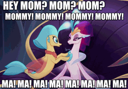 Size: 1011x709 | Tagged: animated, caption, cute, derpibooru import, excited, family guy, female, gif, hippocampus, image macro, meme, merpony, mother and child, mother and daughter, my little pony: the movie, princess skystar, queen novo, reference, safe, screencap, seapony (g4), skyabetes, stewie griffin, text
