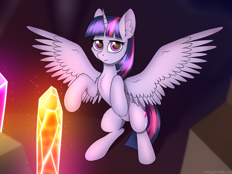 Size: 4000x3000 | Tagged: alicorn, artist:crash9902, cave, crystal, derpibooru import, female, horn, mare, rcf community, safe, twilight sparkle, twilight sparkle (alicorn), wings