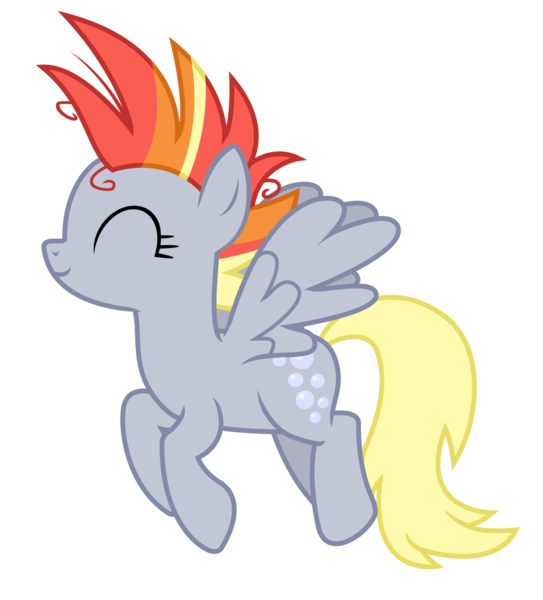 Size: 1500x1656 | Tagged: safe, artist:sketchmcreations, derpibooru import, derpy hooves, pegasus, pony, it isn't the mane thing about you, alternate hairstyle, background pony, derpunk, eyes closed, female, flying, mare, mohawk, mohawks for everypony, punk, simple background, smiling, solo, transparent background, vector