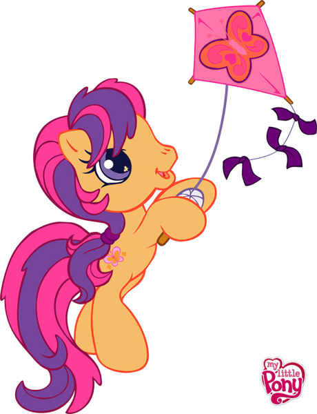 Size: 2318x3023 | Tagged: artist needed, bipedal, derpibooru import, g3.5, hoof hold, kite, safe, scootaloo, scootaloo (g3), simple background, transparent background, updated image