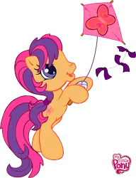 Size: 2318x3023 | Tagged: artist needed, bipedal, derpibooru import, g3.5, hoof hold, kite, safe, scootaloo, scootaloo (g3), simple background, transparent background, updated image