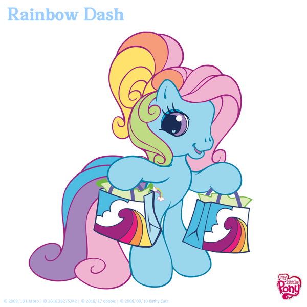 Size: 4701x4701 | Tagged: absurd resolution, artist needed, bipedal, derpibooru import, g3.5, rainbow dash, rainbow dash (g3), safe, shopping bags, simple background, transparent background, updated image