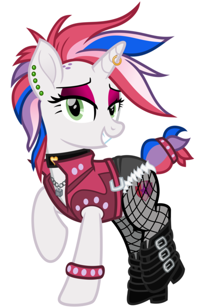 Size: 2000x3000 | Tagged: safe, alternate version, artist:cheezedoodle96, derpibooru import, edit, vector edit, rarity, sweetie belle, pony, unicorn, it isn't the mane thing about you, .svg available, alternate hairstyle, belt, boots, bracelet, buckle, choker, clothes, denim shorts, ear piercing, earring, eyeshadow, female, fishnets, heart, horn, horn piercing, horn ring, jacket, jewelry, lidded eyes, lock, makeup, mare, mohawk, necklace, older, older sweetie belle, padlock, pantyhose, piercing, punk, raised hoof, raised leg, raripunk, recolor, ring, see-through, shoes, shorts, simple background, socks, solo, stockings, svg, thigh highs, torn clothes, transparent background, vector