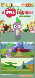 Size: 1919x4225 | Tagged: artist:estories, comic, comic:a(pple)ffection, derpibooru import, dragon, running, safe, solo, spike, twilight's castle