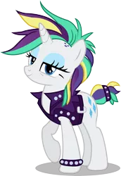 Size: 3269x4758 | Tagged: safe, artist:infinitewarlock, derpibooru import, rarity, pony, unicorn, it isn't the mane thing about you, absurd resolution, alternate hairstyle, clothes, cute, female, mare, punk, raised hoof, raribetes, raripunk, simple background, solo, transparent background, vector