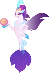 Size: 2202x3216 | Tagged: artist:infinitewarlock, derpibooru import, female, my little pony: the movie, orb, queen novo, queen novo's orb, raised eyebrow, safe, seapony (g4), simple background, solo, transparent background, vector