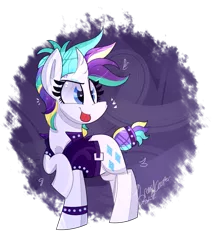 Size: 815x950 | Tagged: safe, artist:lynchristina, derpibooru import, rarity, pony, unicorn, it isn't the mane thing about you, alternate hairstyle, curved horn, cute, horn, punk, raribetes, raripunk, raspberry, simple background, solo, tail wrap, tongue out, transparent background