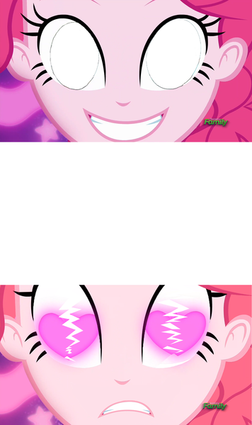 Size: 1280x2157 | Tagged: safe, derpibooru import, pinkie pie, coinky-dink world, eqg summertime shorts, equestria girls, callie kisses shadow the hedgehog!, crying, exploitable, frown, heart eyes, heartbreak, meme, pinkie's eyes, sad, shipping denied, splatoon, subversion, subverted meme, template, wat, white eyes, wingding eyes