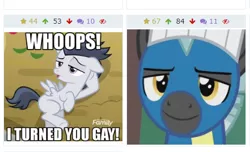 Size: 441x269 | Tagged: safe, derpibooru import, edit, edited screencap, screencap, rumble, thunderlane, pegasus, pony, derpibooru, marks and recreation, brothers, caption, chef's hat, clothes, colt, draw me like one of your french girls, gay, hat, image macro, incest, juxtaposition, juxtaposition win, male, meme, meta, rumblelane, shipping, siblings, text, uniform, wonderbolts uniform