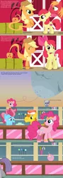 Size: 4096x11520 | Tagged: safe, artist:parclytaxel, derpibooru import, apple bloom, applejack, big macintosh, carrot cake, cup cake, limestone pie, maud pie, pinkie pie, earth pony, genie, genie pony, pony, ain't never had friends like us, .svg available, absurd resolution, armband, ask, barn, blushing, bottle, candy, chai tow kway, comic, eyes closed, female, floating, food, fried carrot cake, grin, hay bale, headband, holder's boulder, leg brace, lollipop, looking back, looking down, looking up, male, mare, older, older apple bloom, open mouth, plate, raised hoof, rock candy, smiling, stallion, sugarcube corner, sweet apple acres, the cakes, tumblr, vector