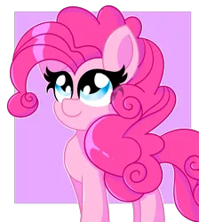 Size: 1663x1852 | Tagged: alternate hairstyle, artist:pastelhorses, cute, dead source, derpibooru import, diapinkes, eye clipping through hair, it isn't the mane thing about you, pinkie pie, poofy pie, safe, simple background, solo, transparent background