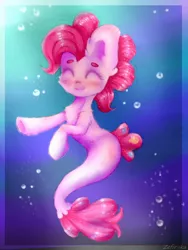 Size: 810x1080 | Tagged: safe, artist:zefirka, derpibooru import, pinkie pie, earth pony, pony, seapony (g4), my little pony: the movie, blushing, bubble, chest fluff, crepuscular rays, dorsal fin, ear fluff, eyes closed, female, fish tail, flowing tail, happy, image, jpeg, mare, ocean, pink mane, seaponified, seapony pinkie pie, smiling, solo, species swap, sunlight, tail, underwater, water