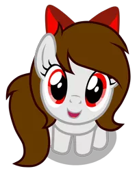 Size: 4000x5000 | Tagged: safe, artist:rsa.fim, derpibooru import, part of a set, oc, oc:whisper hope, unofficial characters only, pegasus, pony, badumsquish's kitties, bow, female, looking at you, mare, mexican, red eyes, ribbon, simple background, smiling, tiny, tiny ponies, transparent background, vector