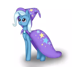 Size: 2350x2198 | Tagged: safe, artist:deltahedgehog, derpibooru import, trixie, pony, unicorn, cape, clothes, cute, female, hat, high res, mare, simple background, solo, stars, trixie's cape, trixie's hat, white background