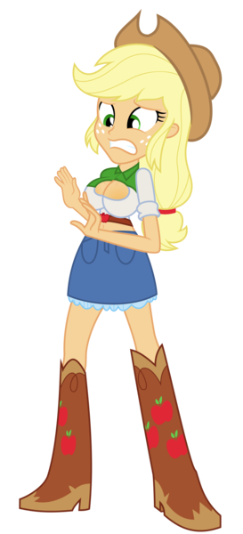 Size: 4688x10313 | Tagged: suggestive, artist:worstsousaphonehorse, derpibooru import, applejack, equestria girls, absurd resolution, applejack's hat, big breasts, boob window, breast expansion, breasts, busty applejack, cowboy hat, expansion, female, freckles, growth, hat, midriff, nervous, show accurate, simple background, solo, solo female, transparent background, vector, wardrobe malfunction