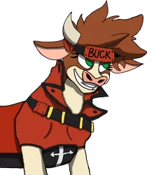 Size: 626x702 | Tagged: arizona cow, artist:sokolgs, cattle, community related, cow, crossover, derpibooru import, guilty gear, hilarious in hindsight, safe, simple background, smiley face, sol badguy, solo, them's fightin' herds, transparent background, vector