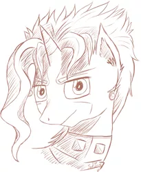 Size: 1591x1936 | Tagged: safe, artist:shinycyan, derpibooru import, ponified, pony, crossover, jojo's bizarre adventure, monochrome, noriaki kakyoin, solo