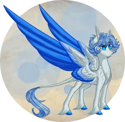 Size: 2466x2400 | Tagged: safe, artist:australian-senior, derpibooru import, oc, oc:atlas invictus, unofficial characters only, alicorn, dracony, dragon, hybrid, pony, kirindos, alternate universe, atlas, atlas (portal), colored hooves, colored wings, colored wingtips, leonine tail, portal, portal (valve), portal 2, short mane, simple background, solo, unshorn fetlocks, wings