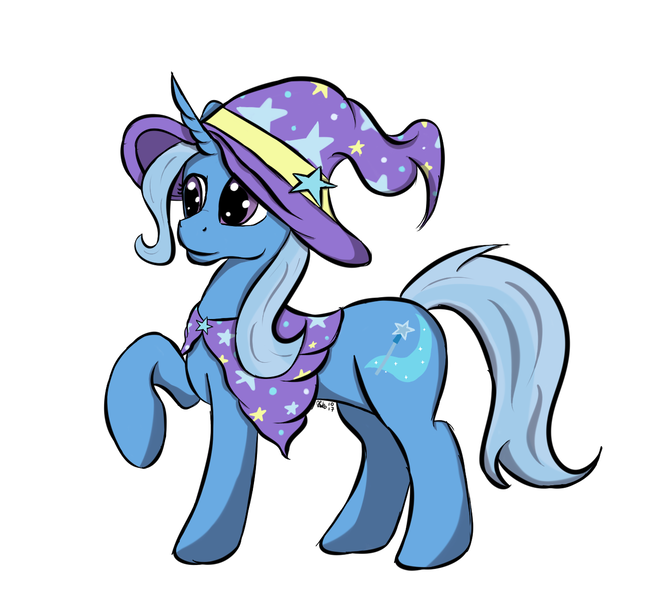 Size: 1272x1181 | Tagged: safe, artist:xaik0x, derpibooru import, trixie, pony, unicorn, cape, clothes, female, hat, mare, simple background, solo, trixie's cape, trixie's hat, white background