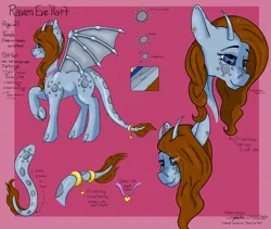 Size: 1200x1015 | Tagged: safe, artist:littlewolfstudios, derpibooru import, oc, oc:raven eve'hart, unofficial characters only, dracony, dragon, hybrid, pony, female, flutter style hair, mare, reference sheet, tail wrap