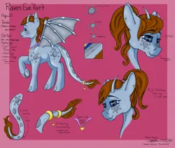 Size: 1200x1015 | Tagged: safe, alternate version, artist:littlewolfstudios, derpibooru import, oc, oc:raven eve'hart, unofficial characters only, dracony, dragon, hybrid, pony, female, mare, ponytail, reference sheet, tail wrap