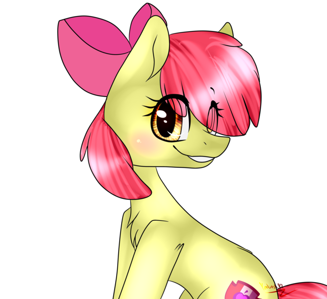 Size: 3500x3200 | Tagged: safe, artist:katzishiki, derpibooru import, apple bloom, pony, bust, cutie mark, female, filly, high res, simple background, solo, the cmc's cutie marks, transparent background