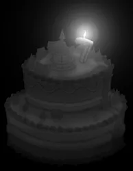 Size: 502x648 | Tagged: artist:gliconcraft, cake, candle, derpibooru import, food, happy birthday mlp:fim, mlp fim's seventh anniversary, ponyville, safe