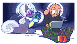 Size: 1180x684 | Tagged: safe, artist:0r0ch1, derpibooru import, hoity toity, soarin', oc, oc:0r0ch1, butt, dialogue, looking back, plot, sitting, the ass was fat, tongue out